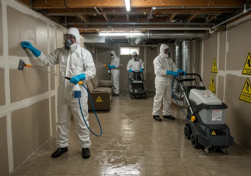 Basement Moisture Removal and Structural Drying process in Jackson, AL